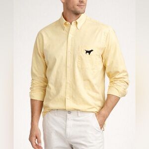Ralph Lauren Blake Yellow Oxford Shirt Men’s Medium Black Lab Dog Embroidery RL